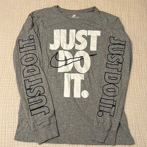 Men’s “Just Do It” Gray Nike Long Sleeve T Shirt